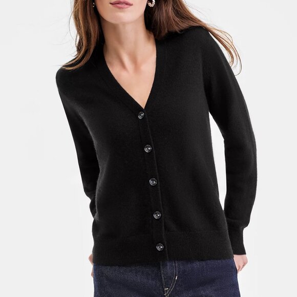Charter Club Luxury Cashmere Cardigan Sweater, Black, sz L - NWT! - Picture 1 of 8